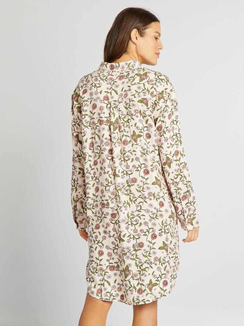 Chemise de nuit motif à fleurs   ROSE