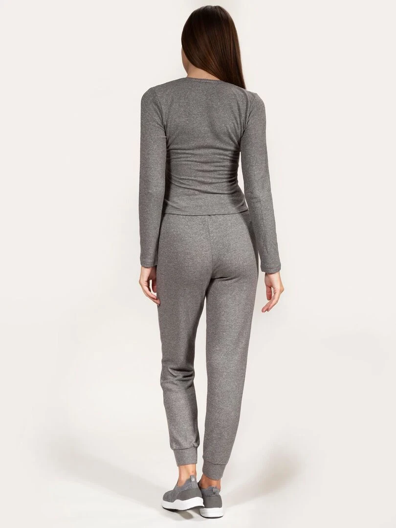 Pantalon jogger Femme Gris chiné   Gris