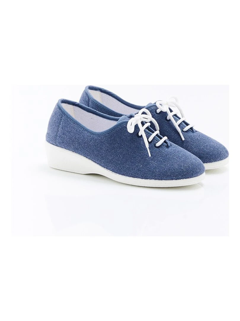 Derbies à lacets en toile Damart Bleu