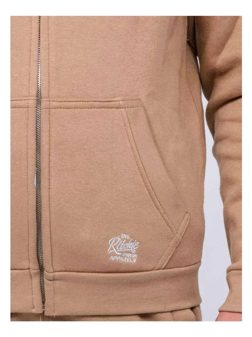 Sweat zippé capuche WAMIN J   Beige