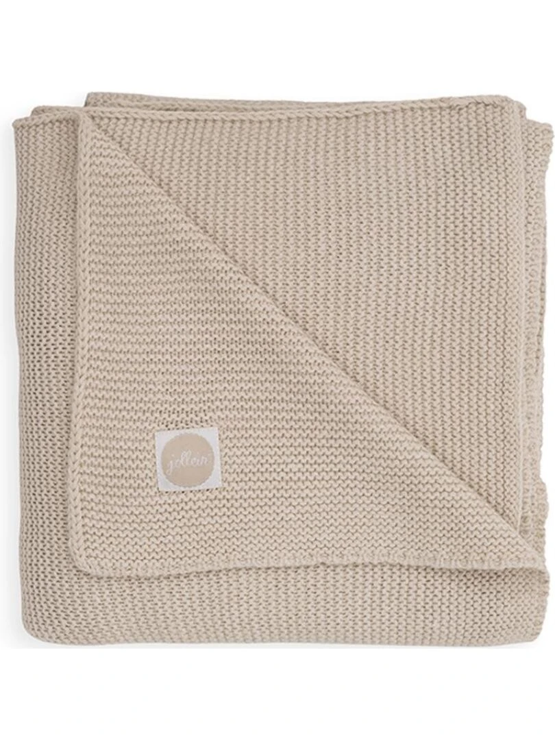Couverture bébé en coton Basic knit nougat (75 x 100 cm) Beige