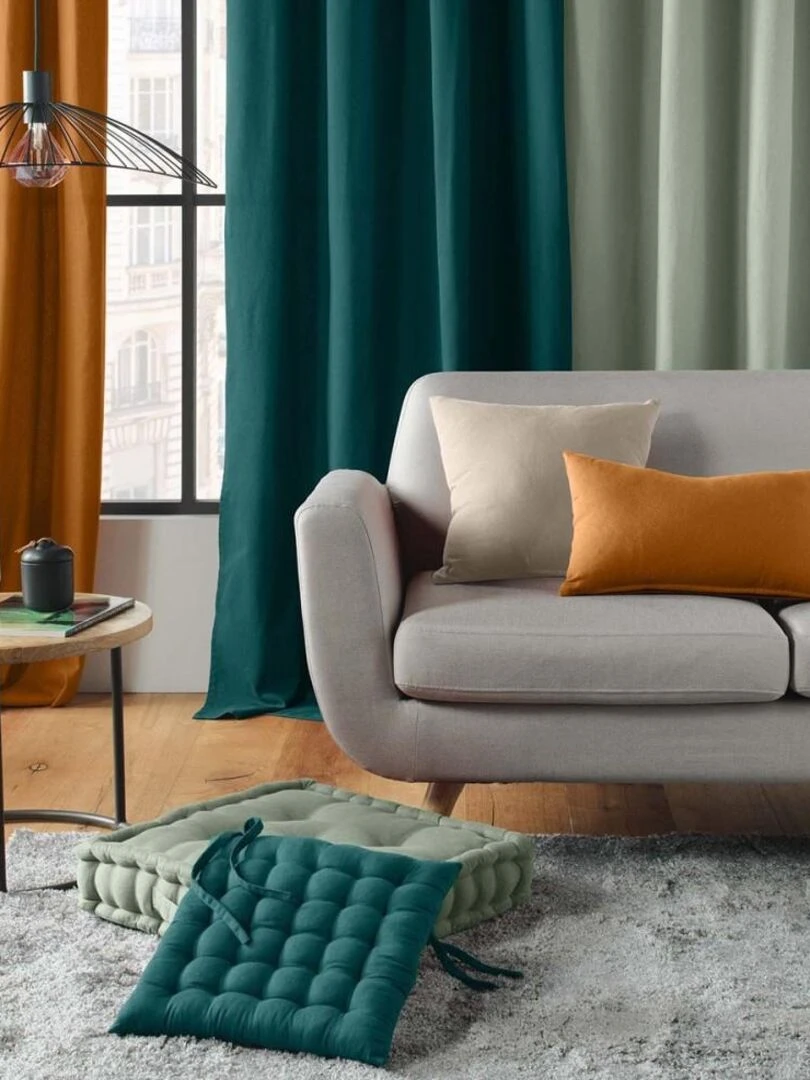 Coussin de sol 50x50 cm Twily émeraude   Vert émeraude