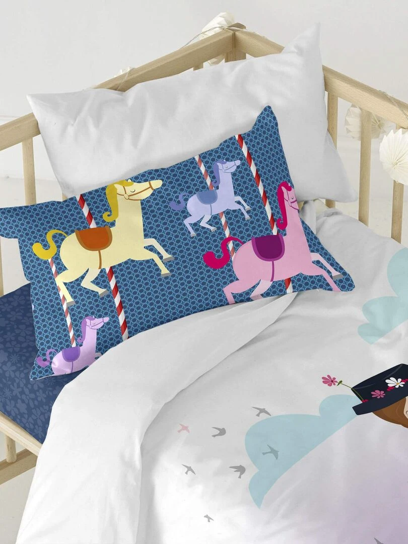 Parure housse de couette 2 pièces Nanny Berceau "Happyfriday"   Bleu Violet