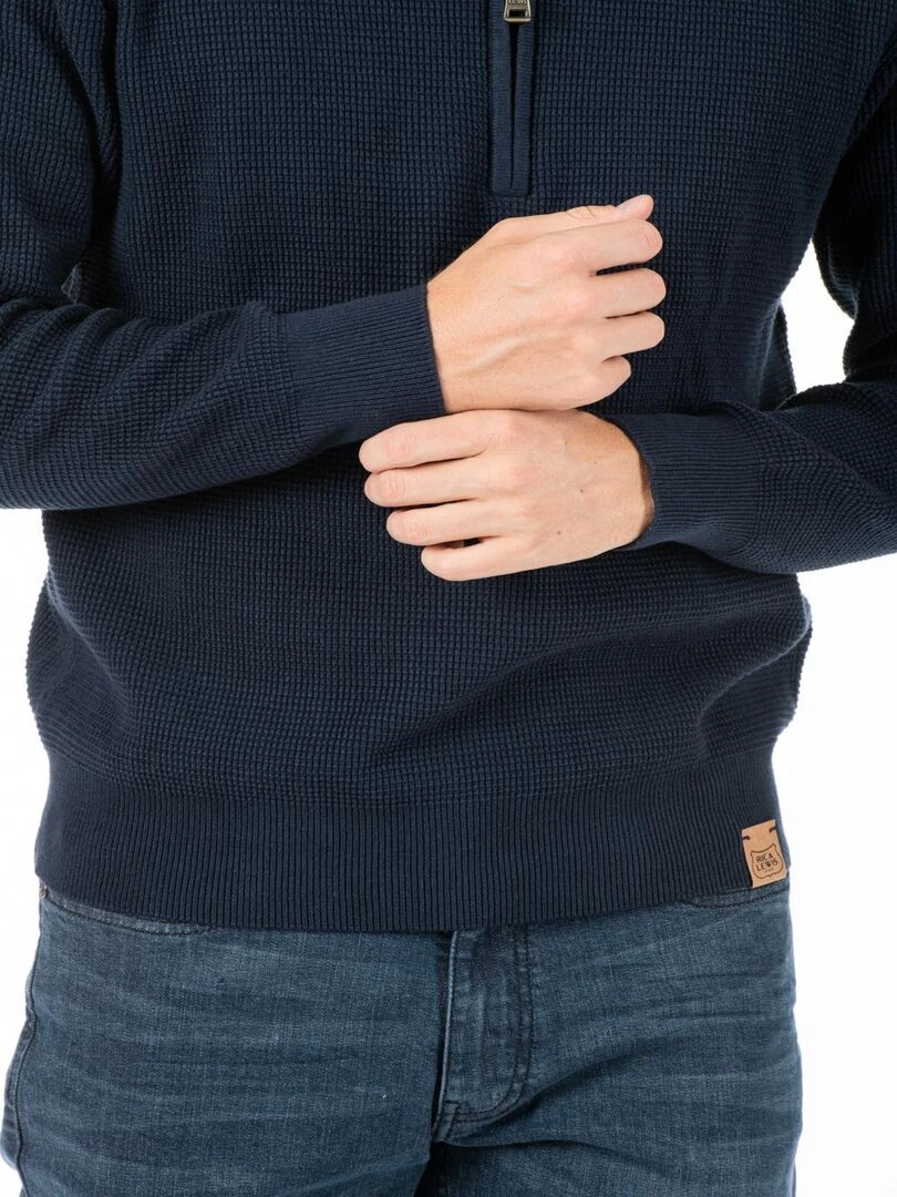 Pullover col camionneur zippé ENZO 'Rica Lewis'   Bleu