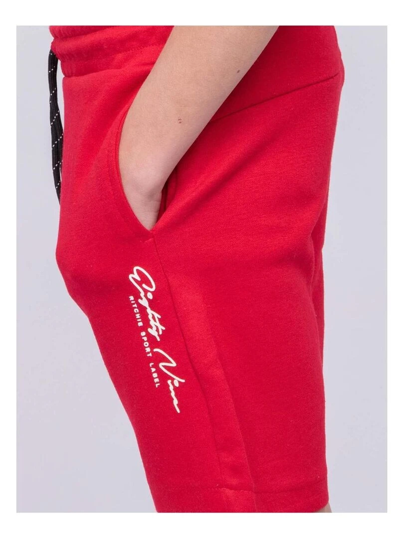 Bermuda molleton BELLO J   Rouge