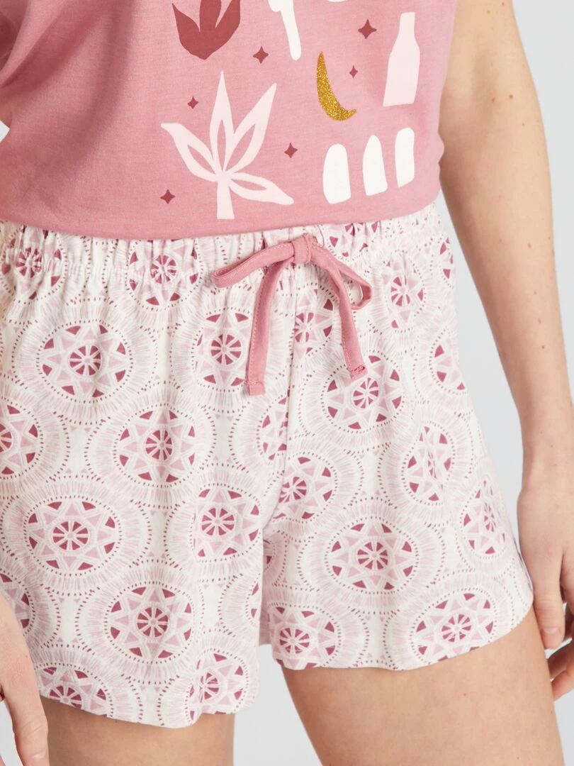 Ensemble de pyjama fantaisie 'Melissa brown'   Rose
