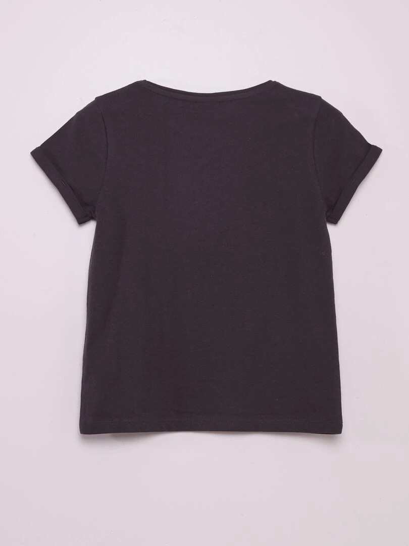 T shirt imprimé 'LOL'   Noir