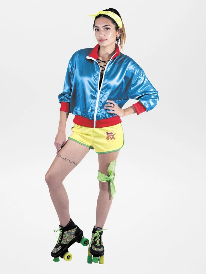 Déguisement style année 80 bleu/jaune