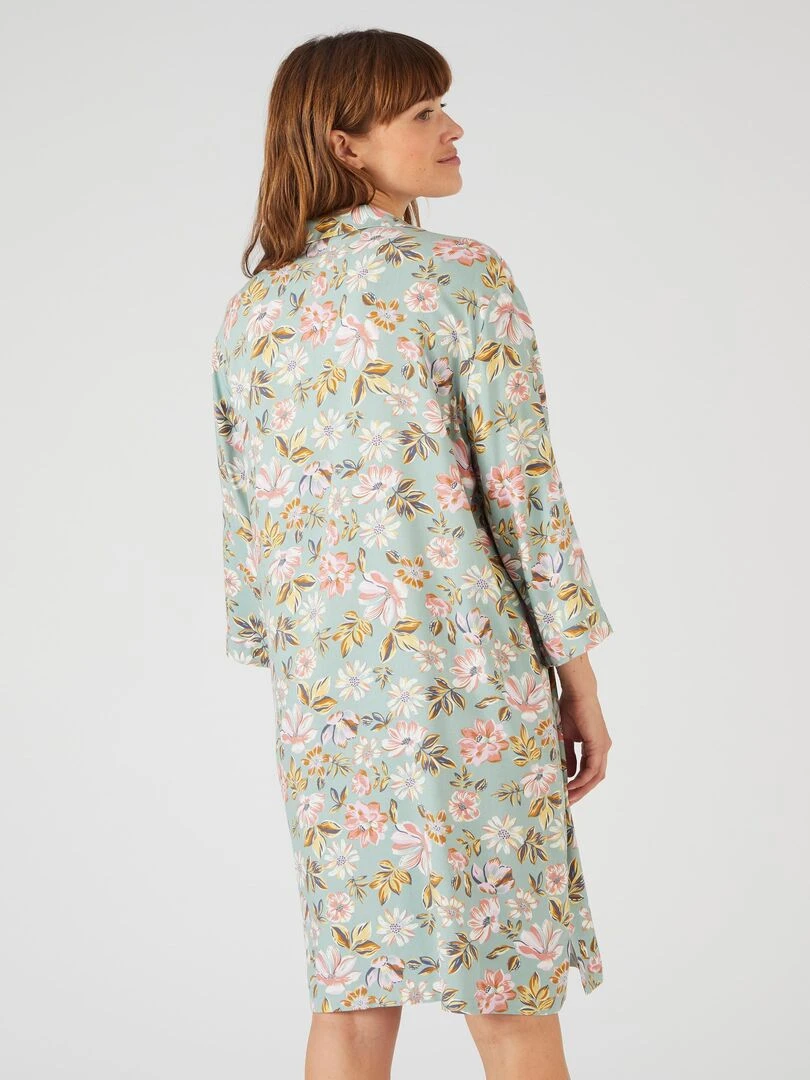 Liquette rayée en pure viscose   Damart   Vert