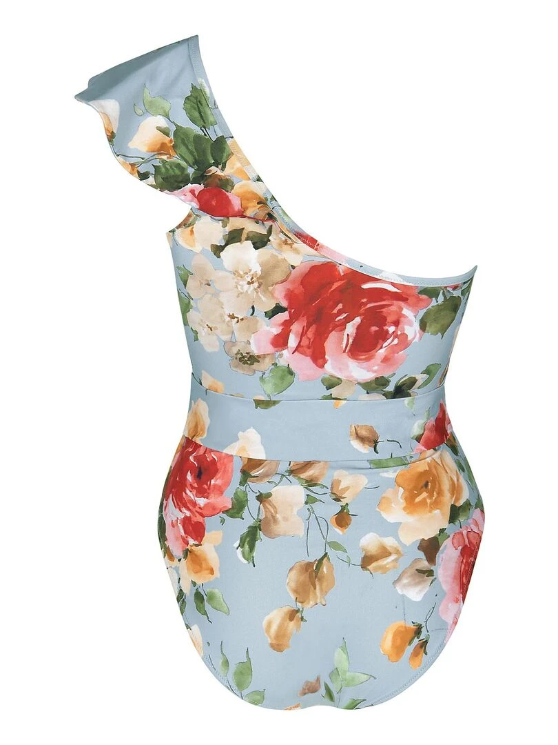 Maillot de bain une pièce sans armatures bretelle Hawaii   Gris