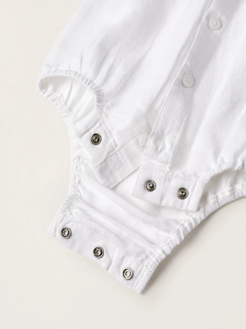 Body chemise à manches courtes pour nouveau né 'B&S' manches courtes ATLANTIC COMPANY   Blanc