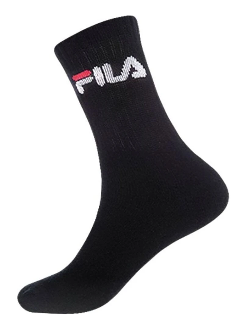 Lot de 6 Paires de Chaussettes Tennis Assorties Fila   Blanc Noir Gris