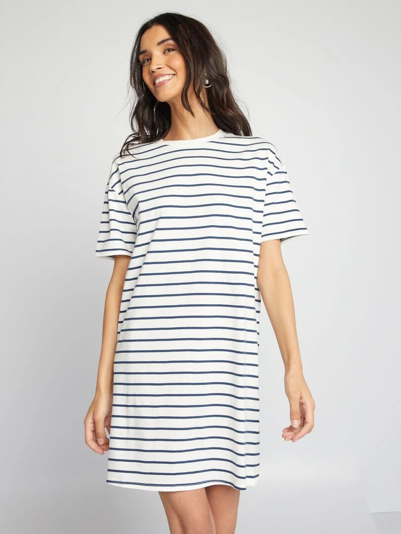 Robe t shirt Rayé
