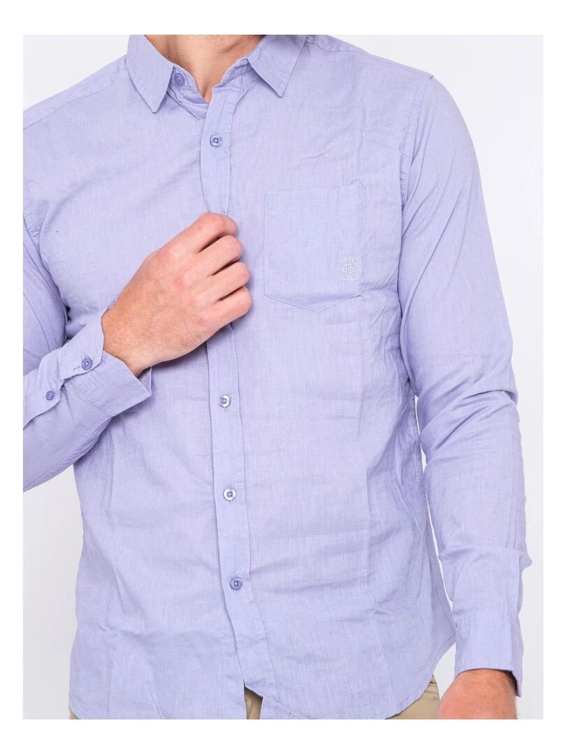 Chemise manches longues lin et coton DALICOT   Violet