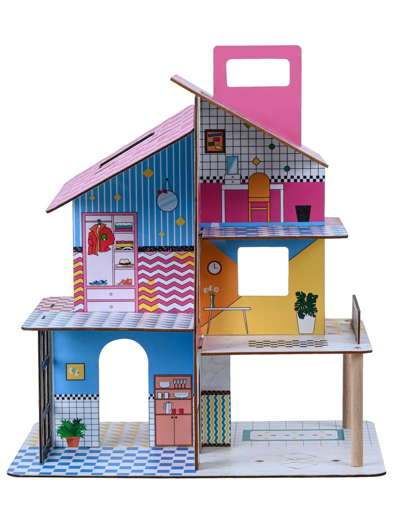 Olivia's Little World 360 Enfants Maison De Poupée En Bois 3 5 "Poupées Et 12 Accessoires Multi N/A