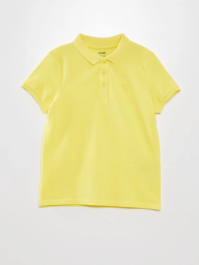 Polo en piqué de coton jaune