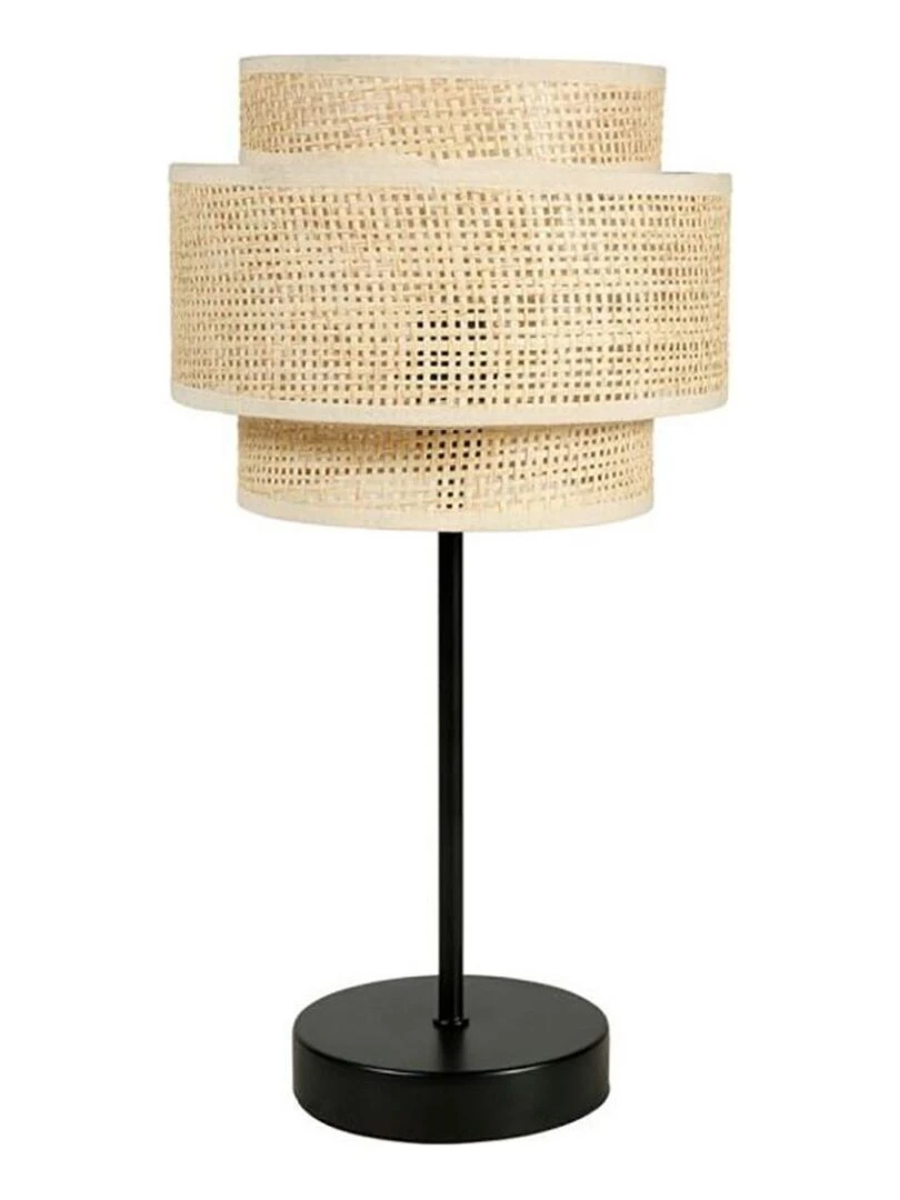 Lampe abat jour papier rotin 3 niveaux Beige