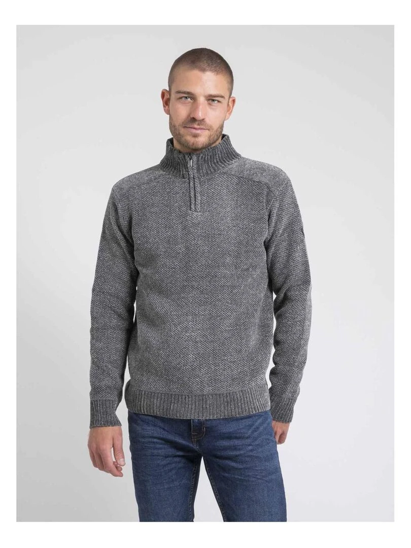 Pull col montant zippé LANGUR Gris