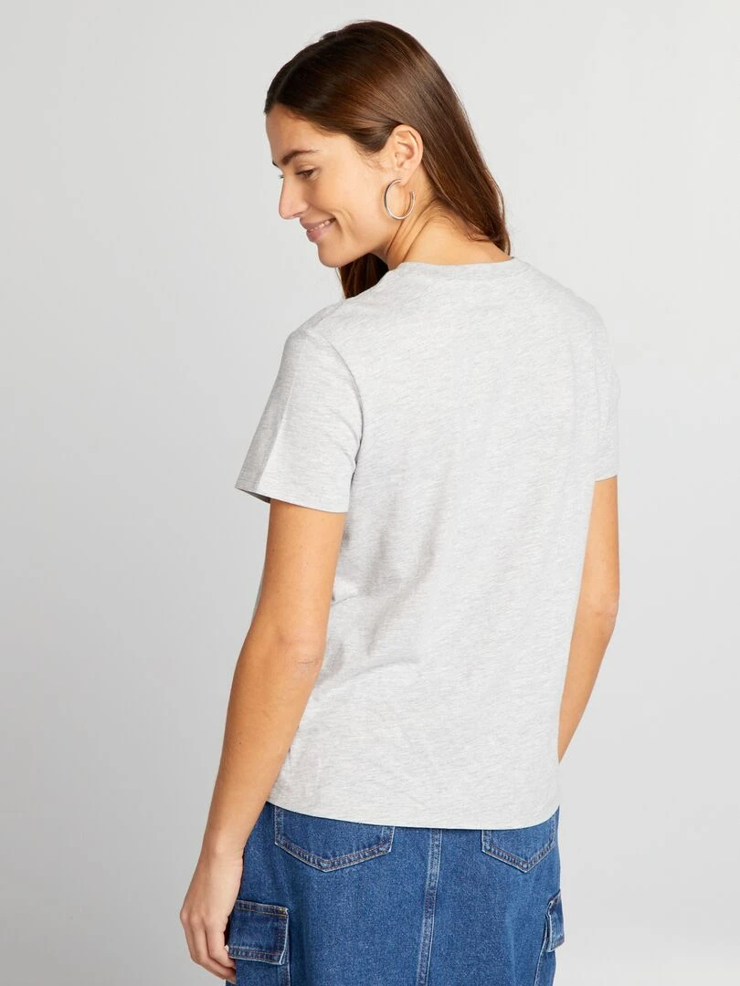 T shirt uni en jersey   Gris