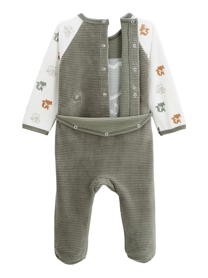 Pyjama bébé en velours Canaille   Vert