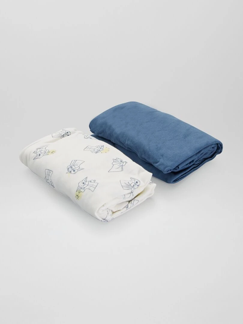 Lot de 2 draps housses ' Star Wars' Blanc/bleu