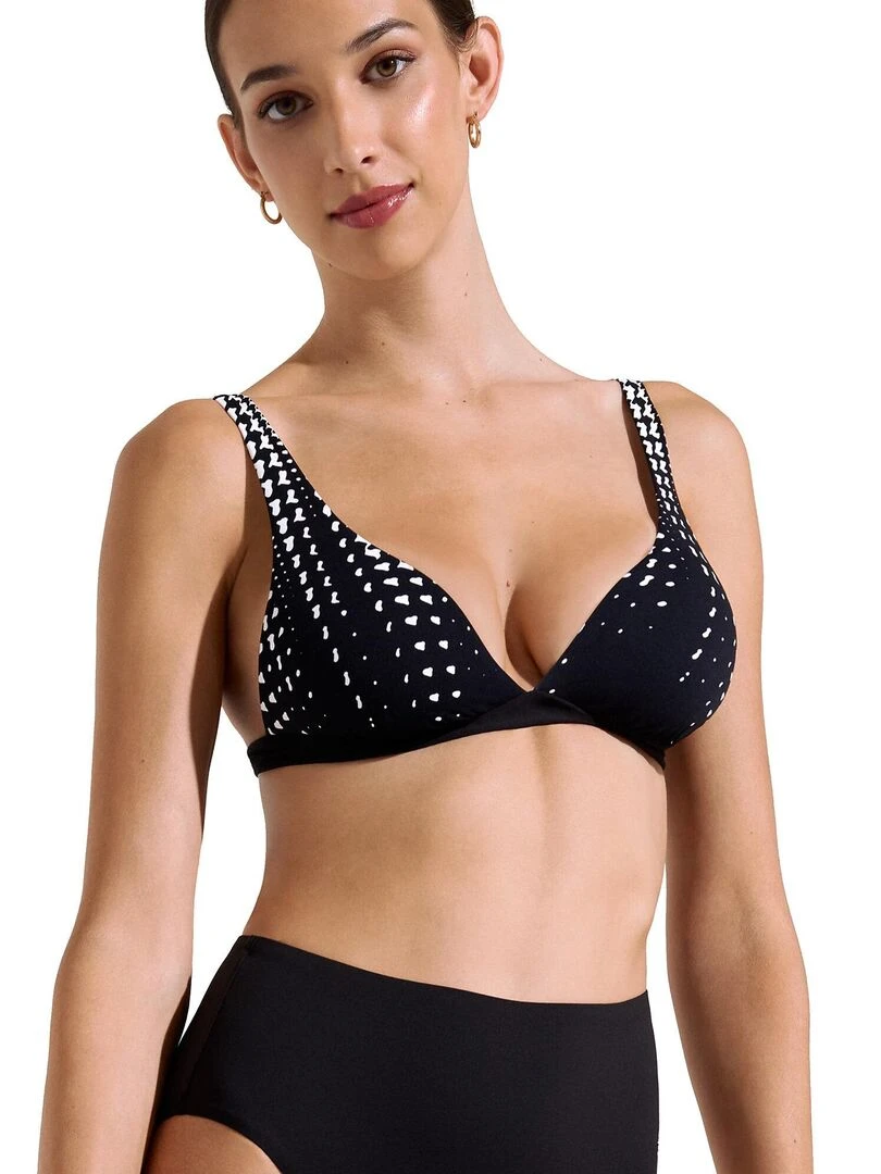 Haut maillot de bain triangle sans armatures Quito Noir