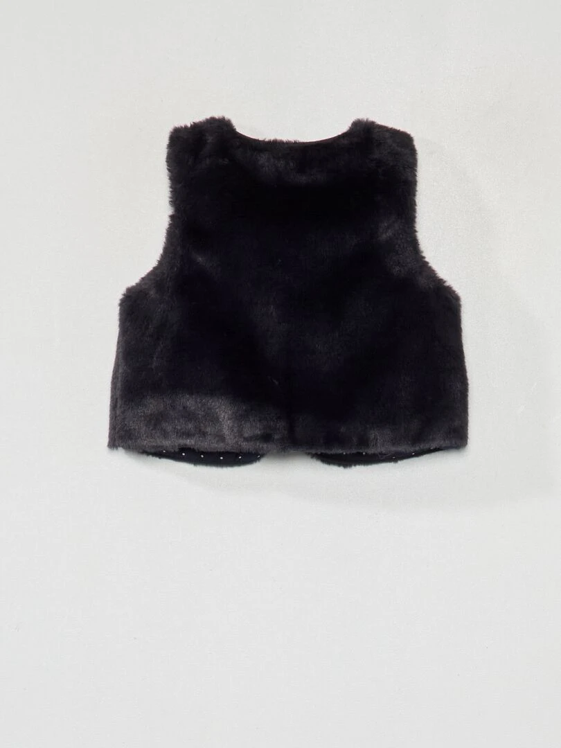 Veste sans manches fausse fourrure Bleu foncé