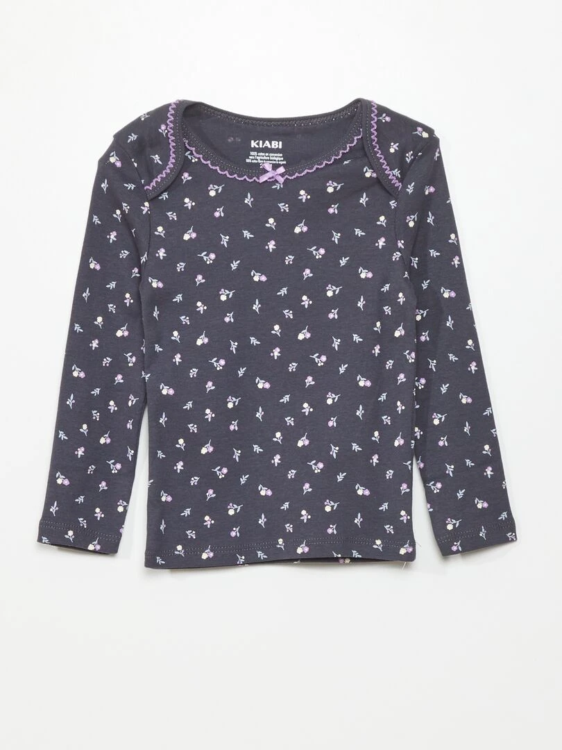 Lot de 2 t shirts à manches longues   Bleu/blanc