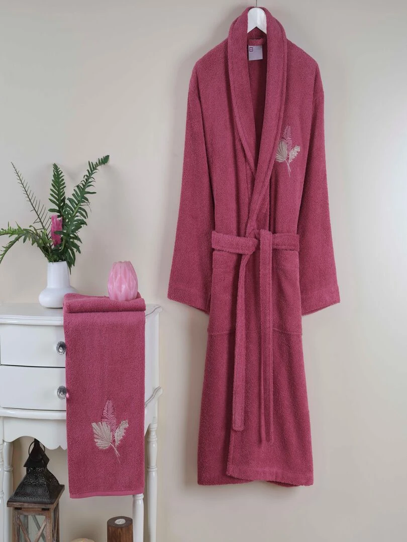 Set Peignoir et serviette femme Rose fushia