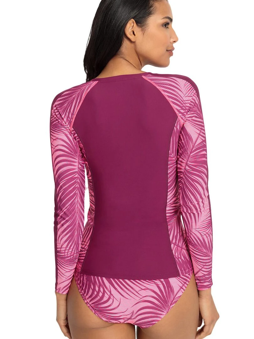 Haut maillot de surf rashguard manches longues Coal Bordeaux