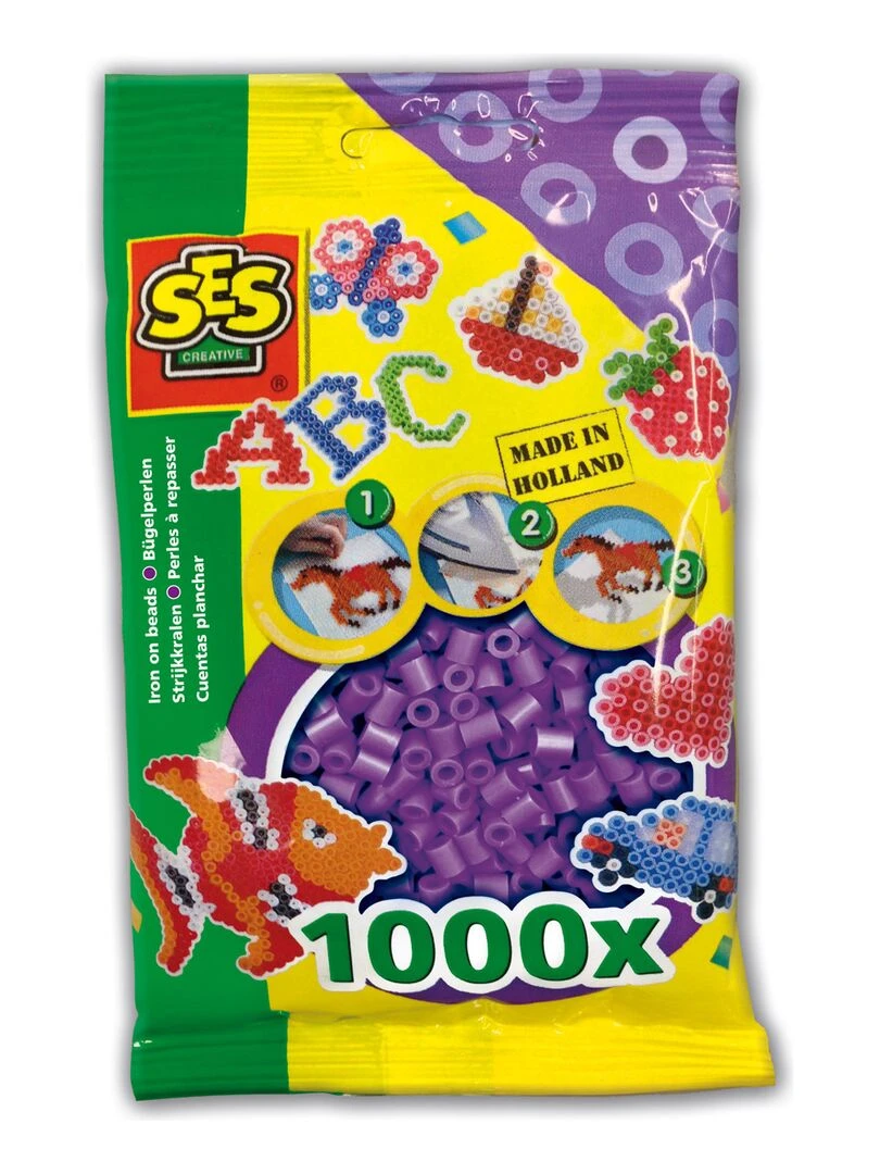 Sachet de 1000 perles Technique à repasser : Mauve N/A