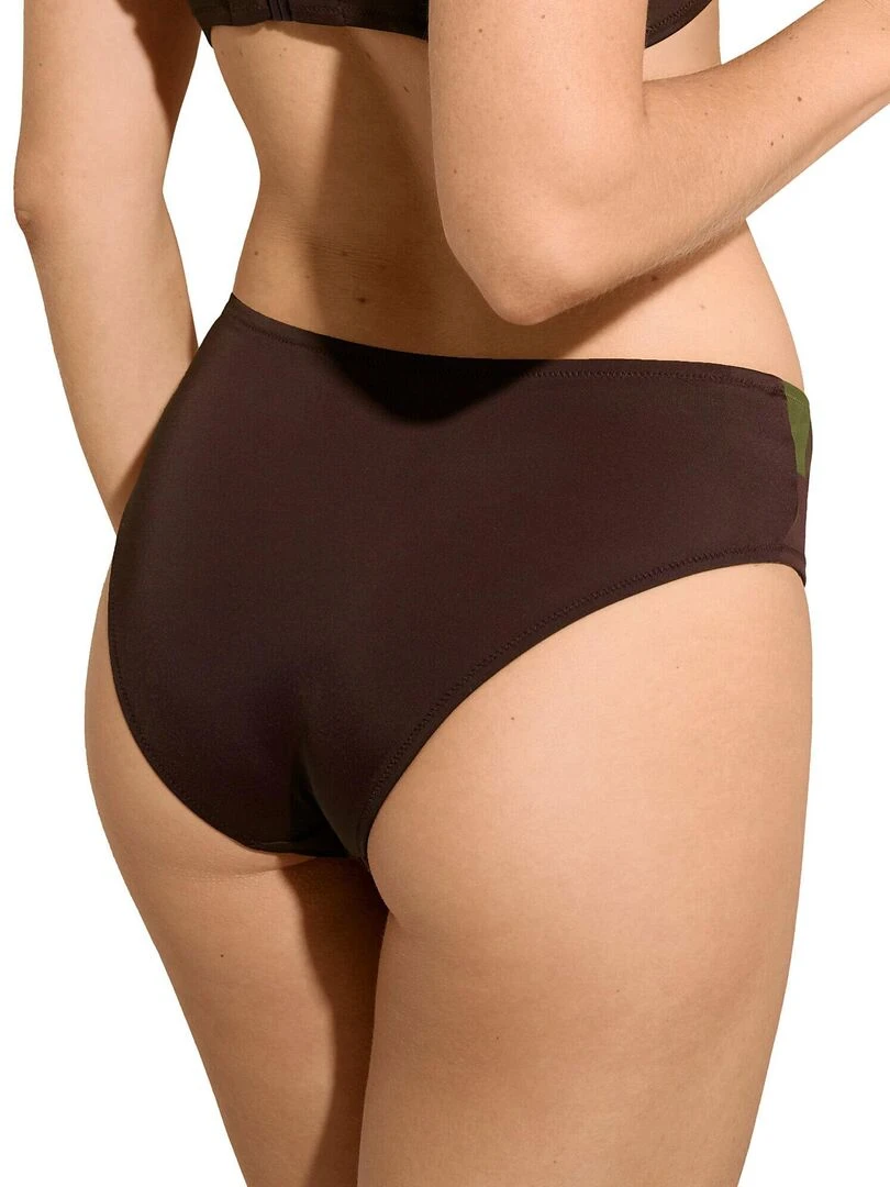 Bas maillot slip de bain taille haute Viviero Marron