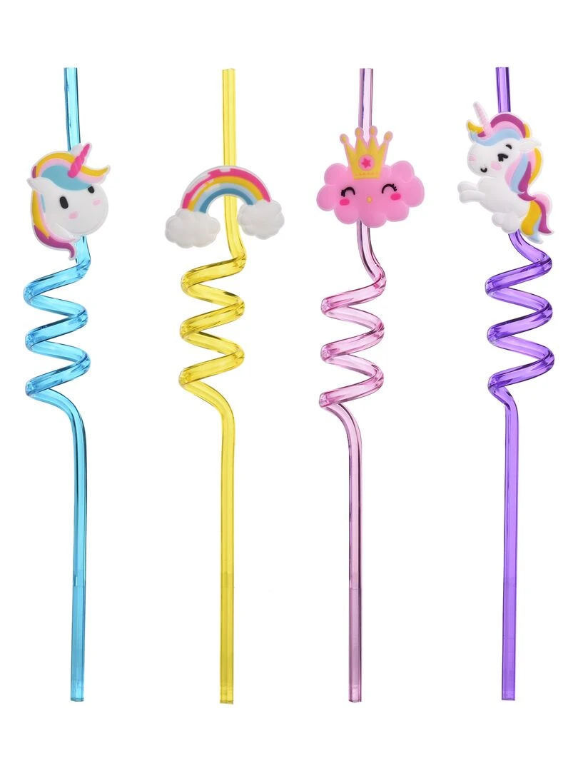 Licorne Set de 4 Pailles N/A