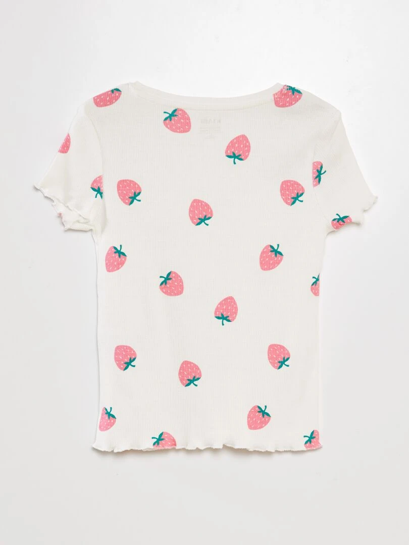 T shirt manches courtes   Blanc/rose