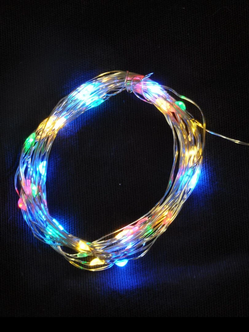 Guirlande interieur fil cuivre 20 led multicouleur Multicolore