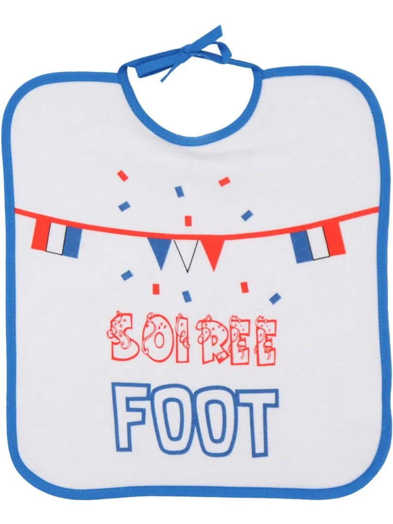Lot de 2 bavoirs à lacets Foot   6 mois   Bleu