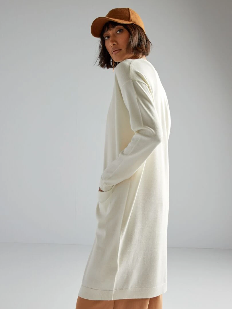 Gilet long boutonné   Blanc