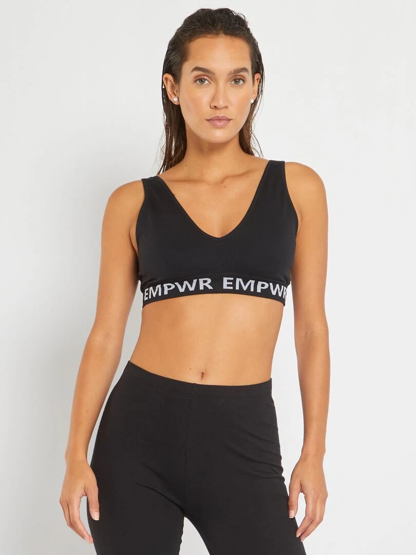 Brassière sport coques amovibles noir