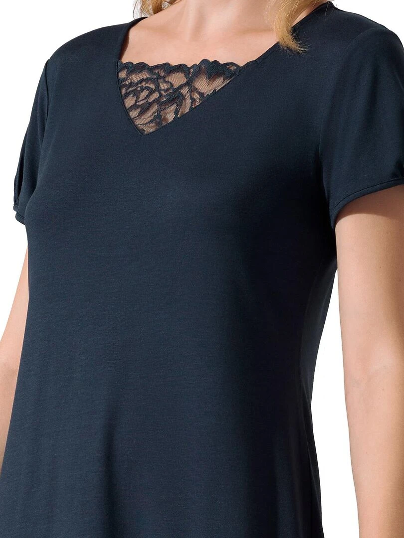 Chemise de nuit manches courtes Naty   Bleu
