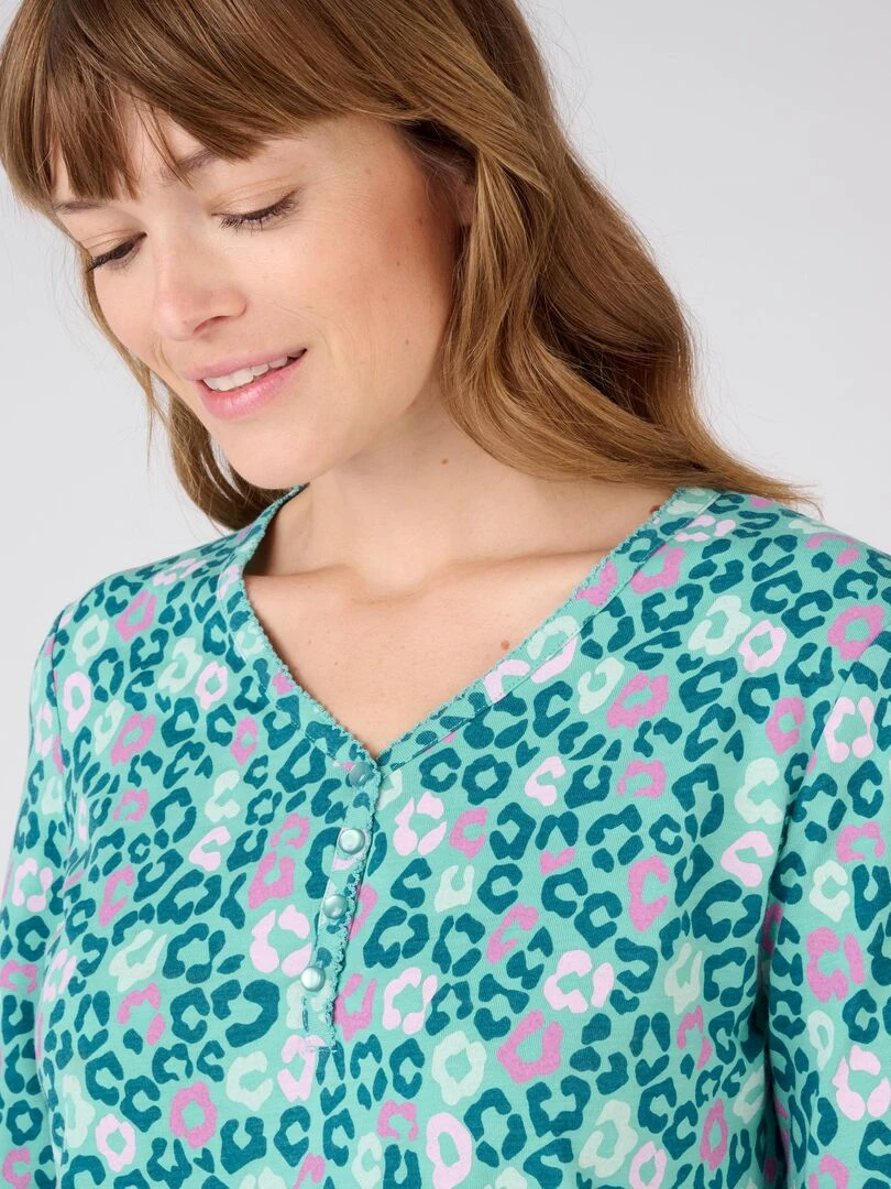 Chemise de nuit maille jersey Thermolactyl Damart Vert foncé