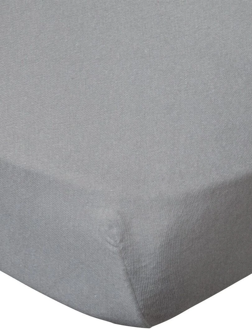 Drap housse uni 60x120 cm Gris Gris