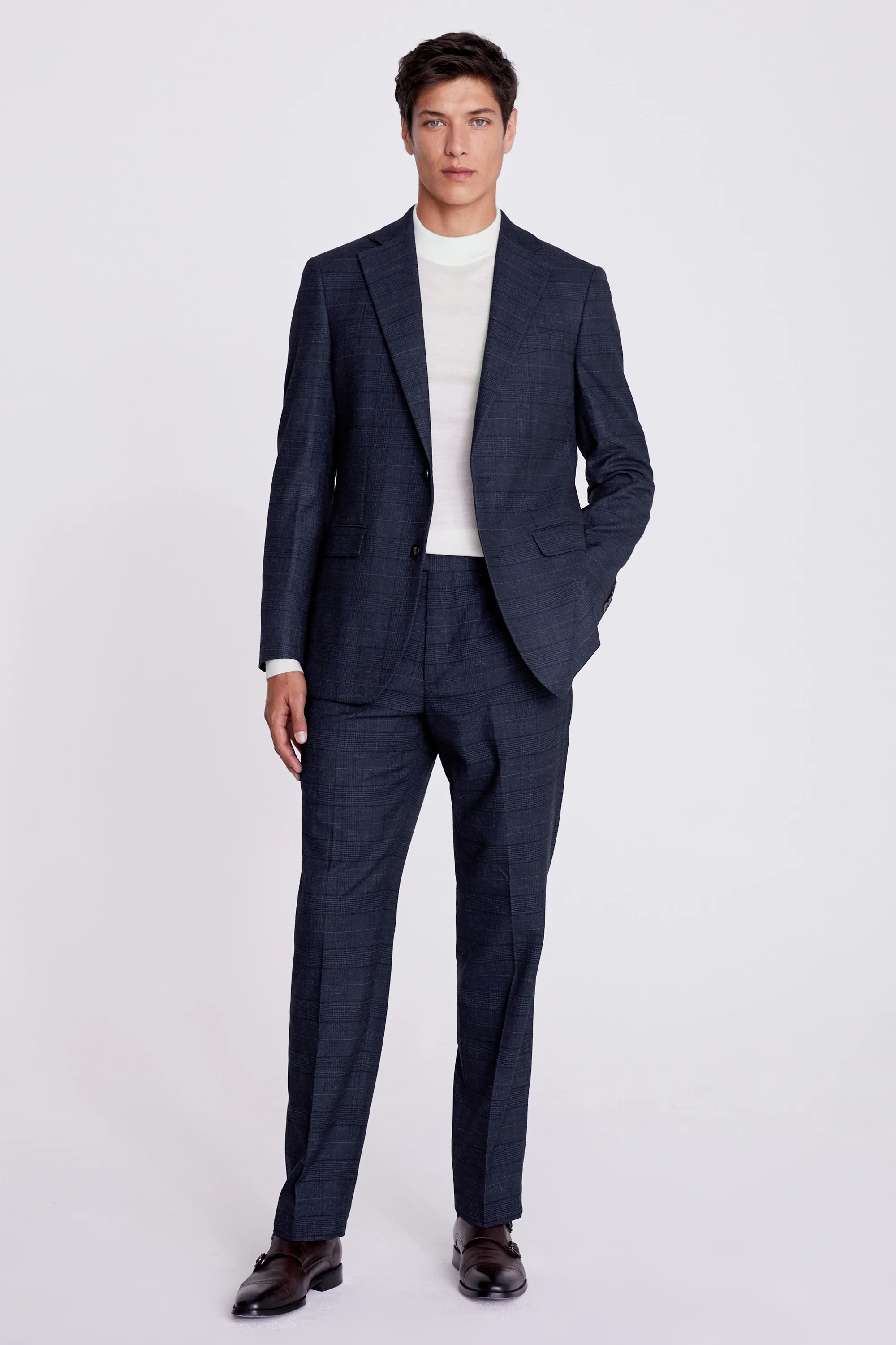 Italian Slim Fit Royal Blue Flannel Jacket   Buy Online at Moss