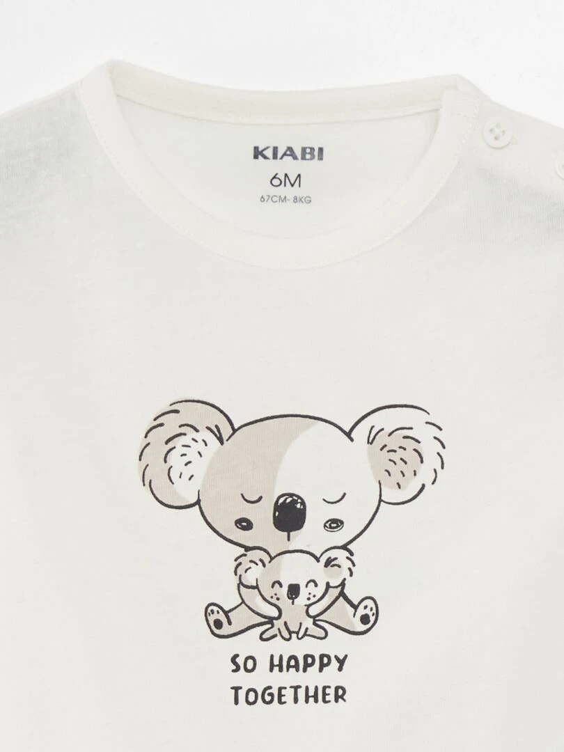 T shirt manches courtes imprimé Blanc