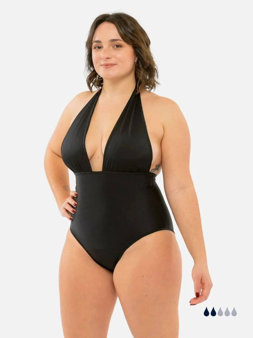 Maillot de bain Menstruel Élégant   flux léger   Lila   Noir