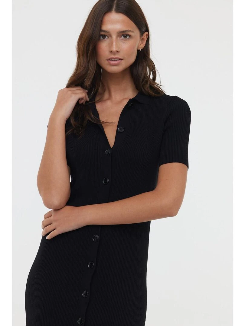 Lee Cooper   Robe manches courtes viscose regular LAISSYA   Noir