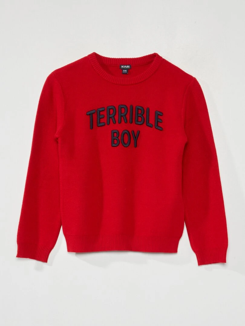 Pull en maille fantaisie Rouge