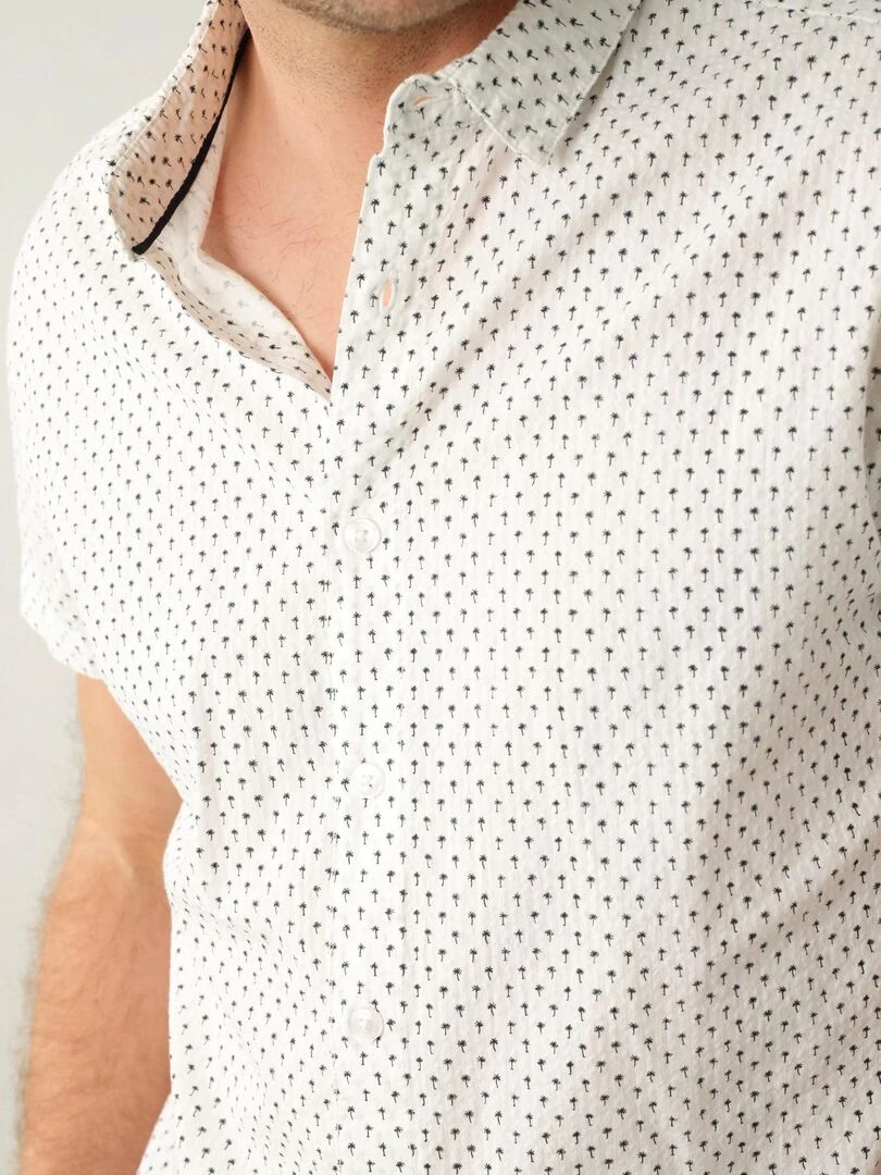 Chemise homme à motifs palmiers 'Deeluxe'   Blanc