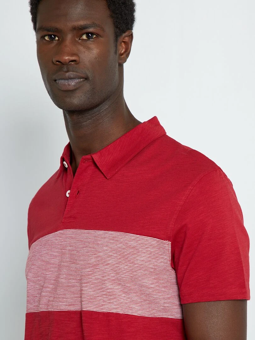 Polo en jersey avec imprimé à rayures   rouge bordeaux