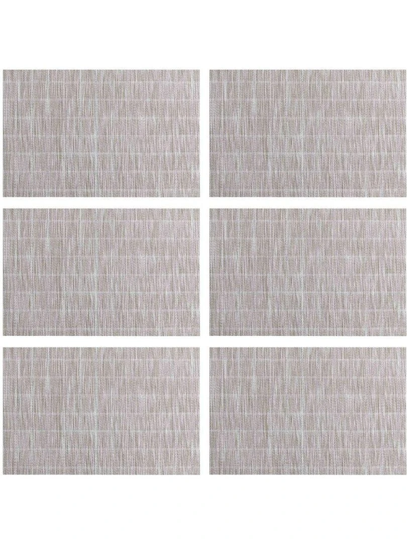 Lot de 6 sets de table Couki taupe Taupe