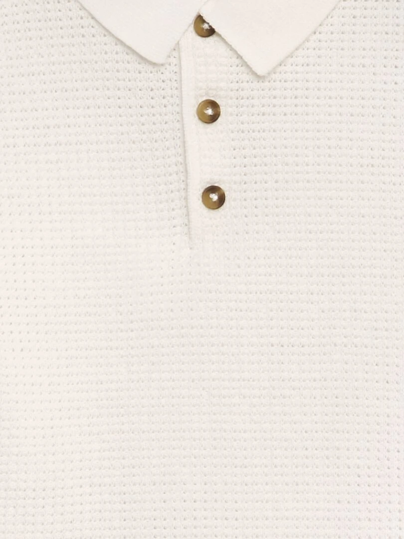 Polo maille tricot coupe loose   blanc